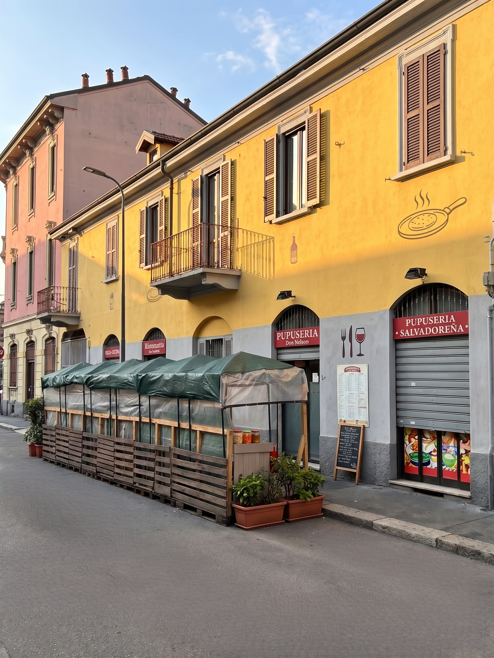 Fachada y decoración de la sede Bovisa